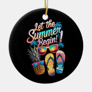 2025 Let The Summer Begin 2025 Summer Vacation Ceramic Tree Decoration