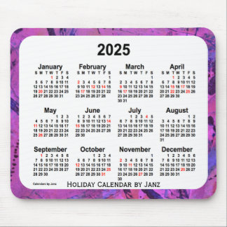 2025 Magenta Holiday Art Calendar by Janz Mouse Pad