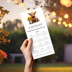 2025 Magnetic Highland Cow Business Calendar