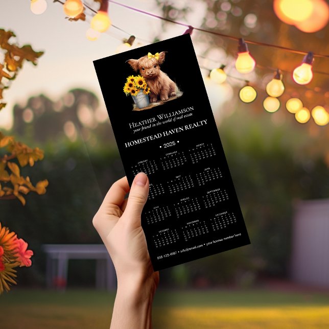2025 Magnetic Highland Cow Business Calendar (Creator Uploaded)