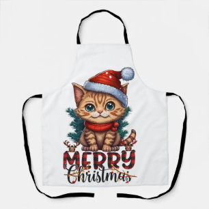 2025 Merry Christmas Cat Apron