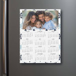 2025 Mini Calendars | Family Photos Personalised<br><div class="desc">Cute family photo with a blue snowflake background. A cute little 2025 mini calendar to stick on your frig! Add your family photo and edit the family name in the personalise area.</div>