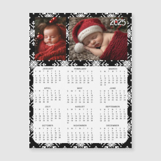 2025 Mini Calendars | Snowflakes Background