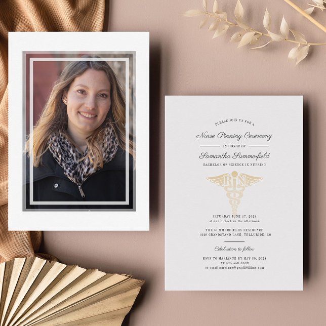 2025 Minimalist Graduate Nurse Pinning Ceremony Invitation (Creator Uploaded)