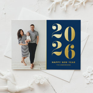 2025 Modern Bold Typography Blue Happy New Year