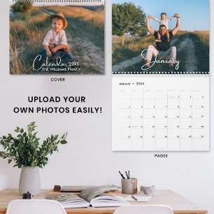 2025 Modern Custom Photo Create Your Own Family Calendar