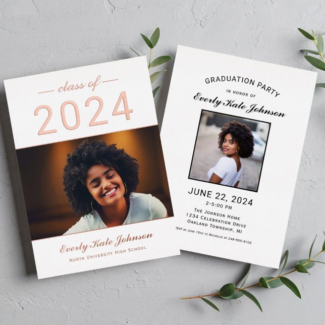2025 Modern Elegant Rose Gold Photo Graduation (Creator Uploaded)