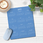 2025 Modern Minimalist Cornflower Blue Calendar Mouse Pad<br><div class="desc">🌟This is for 2025🌟 2025 Modern Simple Cornflower French Blue and White Calendar Mouse Pad featuring a simple,  minimalist year-at-a-glance calendar. The colours are all customisable. Please contact us at cedarandstring@gmail.com if you need assistance with the design or matching products.</div>
