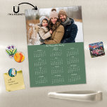 2025 Modern Sage Green Family Name Photo Calendar<br><div class="desc">2025 Customisable Family Name and Photo Magnetic Calendar Christmas Card featuring your personalised photo and name. 🌟Designed for 2025 only, and perfect for small gifts, stocking stuffers, or in place of holiday cards! This version is a chic Sage Green, but the colours are fully customisable. Please contact us at cedarandstring@gmail.com...</div>