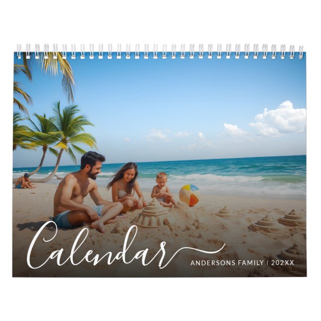 2025 Modern Script 13 Family Photos Calendar (Cover)