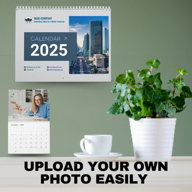 2025 Modern Script Family Photo Wall Calendar (Create Your Own 2025 Modern Family Photo Calendar)