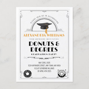 2025 Modern Stylish Doughnuts and Degrees Graduati Postcard