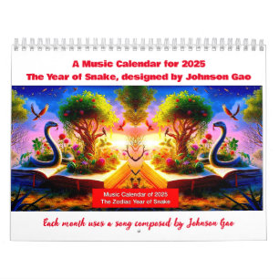 2025 Music Calendar for Zodiac Year of the Snake 