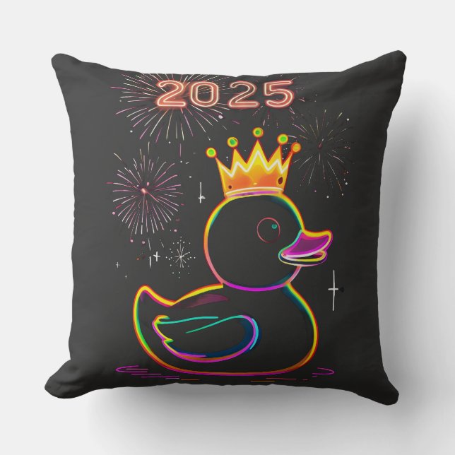 2025 Neon Duck Fireworks Celebration Cushion (Front)