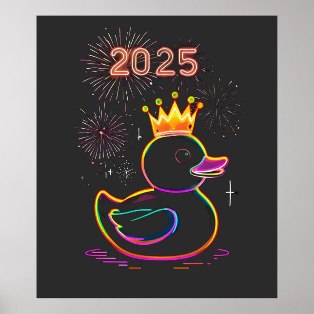2025 Neon Duck Fireworks Celebration Poster (Front)