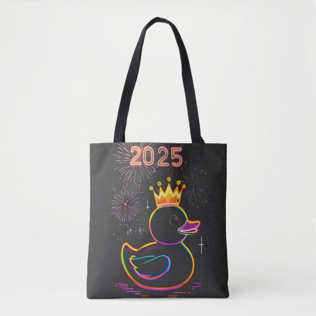 2025 Neon Duck Fireworks Celebration Tote Bag (Front)