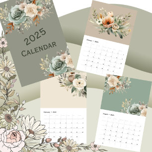 2025 Neutral Sage Floral Calendar