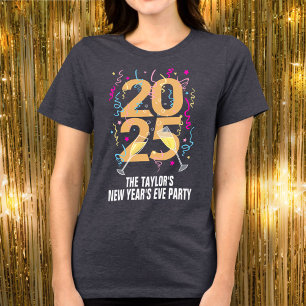 2025 new year celebration night champagne gold Tri-Blend shirt