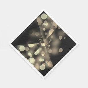 2025 new year with golden bubbles napkin