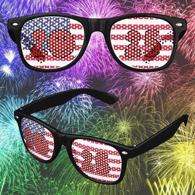 2025 New Years Eve American Flag Retro Sunglasses (Creator Uploaded)