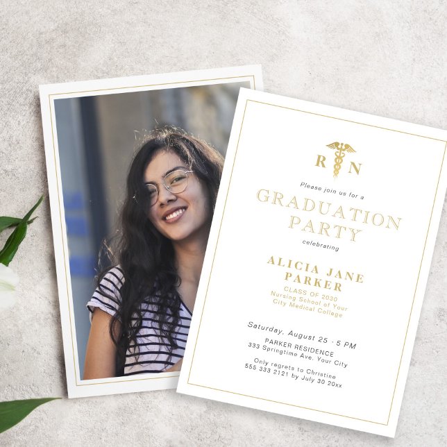 2025 nursing school elegant nurse photo graduation invitation (Creator Uploaded)