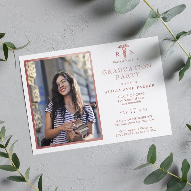 2025 Nursing school graduation modern photo Invitation (Creator Uploaded)