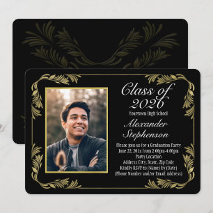 2025 Ornate Border Formal Graduation Photo Invitation