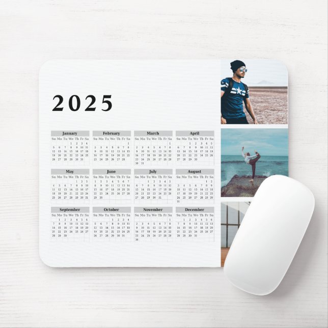 2025 Personalised Gallery Calendar, Bold Mouse Pad (With Mouse)