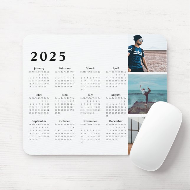 2025 Personalised Gallery Calendar Mouse Pad (With Mouse)