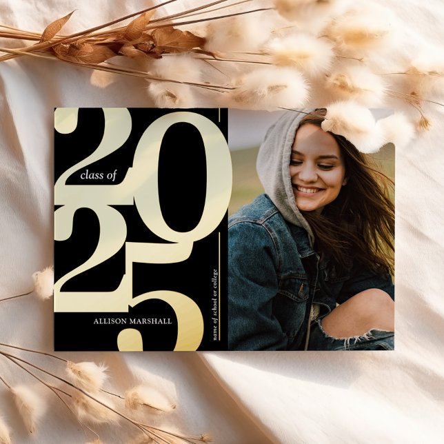 2025 Photo Black Gold Graduation Announcement (Creator Uploaded)
