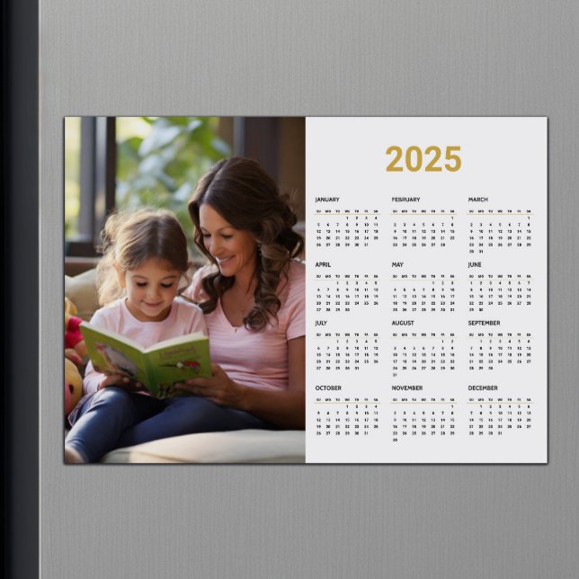 2025 Photo Calendar | Full Year Gold Magnetic Card (Creator Uploaded)