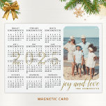 2025 Photo Calendar Magnet Modern Black White Gold<br><div class="desc">This modern 2025 magnetic calendar designed in minimalist style is easy to customise with personal photo to create a unique keepsake. The white and black design with a colourful picture and golden text is the template where you can type your family name and add own picture. Click "Personalise" (or "View...</div>