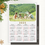 2025 Photo Calendar Magnet Modern Red Black White<br><div class="desc">This modern minimalist style 2025 magnetic calendar is easy to customise with a personal photo to create a unique keepsake for your loved ones. The black and white design with a colourful picture looks beautiful and clear and is a practical gift idea. Weekend days are in red to make it...</div>