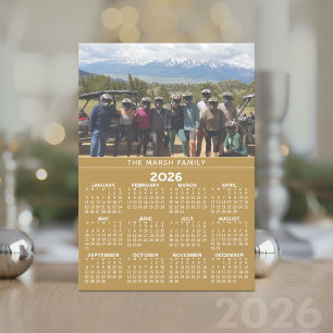2025 Photo Calendar Year - Gold Holiday Card