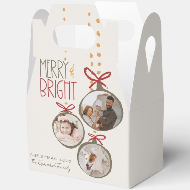 2025 Photo Family Christmas Card Thank You Favours Favour Box (Open)