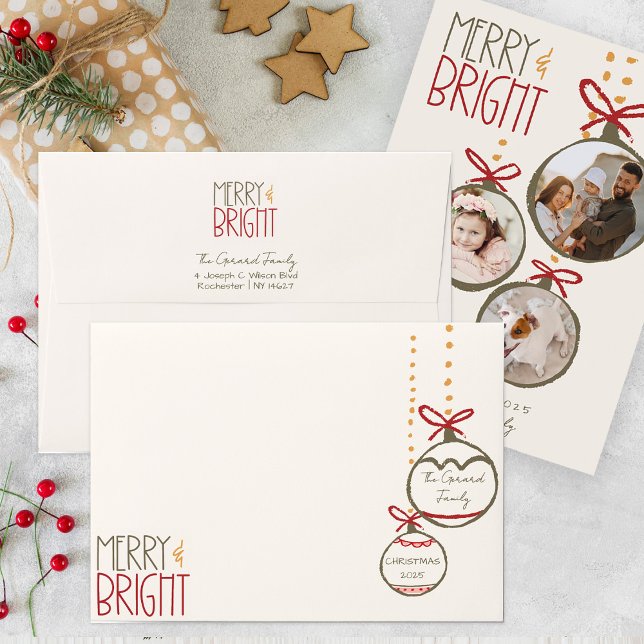 2025 Photo Family Christmas Card Xmas Party Envelope (Creator Uploaded)