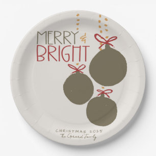 2025 Photo Family Christmas Card Xmas Party Paper Plate