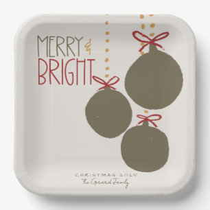 2025 Photo Family Christmas Card Xmas Party Paper Plate