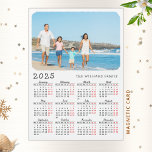 2025 Photo Fridge Magnet Calendar Monday to Sunday<br><div class="desc">This modern Monday to Sunday 2025 magnetic calendar with a custom photo is a practical gift for family, friends, workmates, or clients. The fridge calendar magnet is easy to personalise with text such as a name, family name, company name, etc. Black and red typography on a white background is easy...</div>
