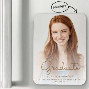 2025 Photo Gold Text Overlay Grad Announcement Magnet