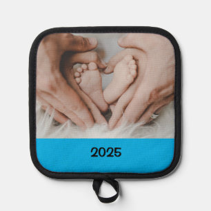 2025 Pregnancy Expecting Announcement Photo Year Pot Holder
