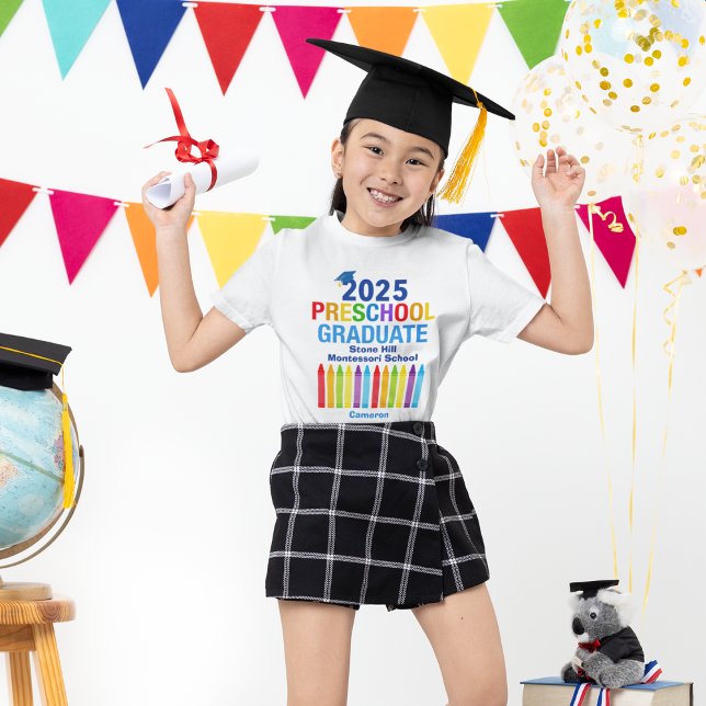 2025 Preschool Graduate Cute Custom School Kids T-Shirt (Creator Uploaded)