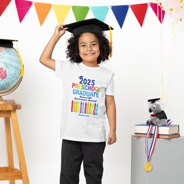 2025 Preschool Graduate Cute Customisable Toddler T-Shirt (Creator Uploaded)