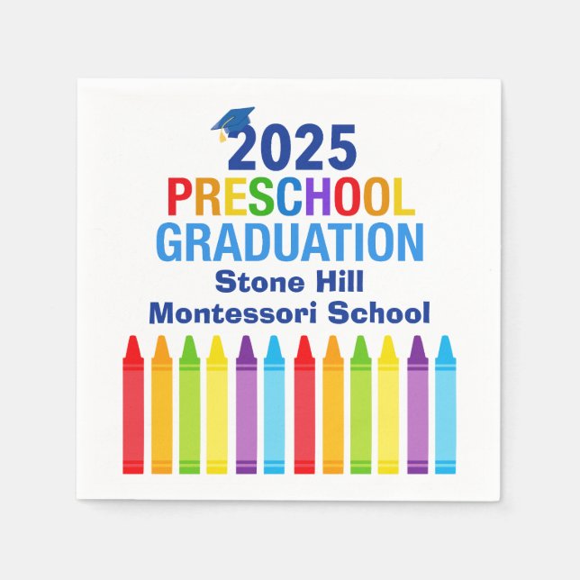 2025 Preschool Graduation Custom School Party Napkin (Front)
