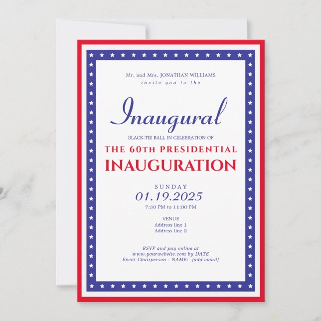2025 President Donald Trump Inauguration Party Invitation (Front)