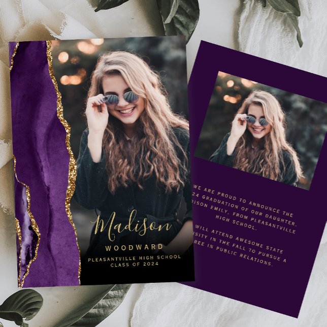 2025 Purple Agate Photo Graduation Announcement (Creator Uploaded)
