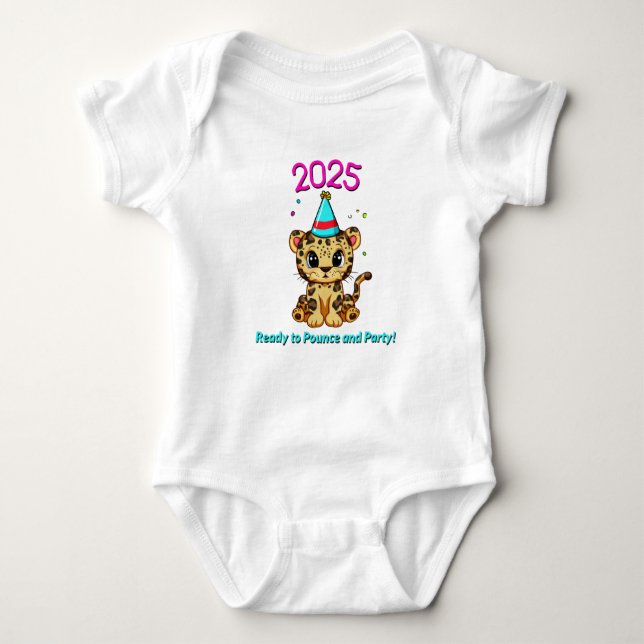 2025 Ready to Pounce and Party Baby Bodysuit (Front)