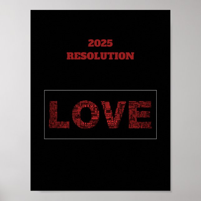 2025 RESOLUTION LOVE Modern red design Poster      (Front)