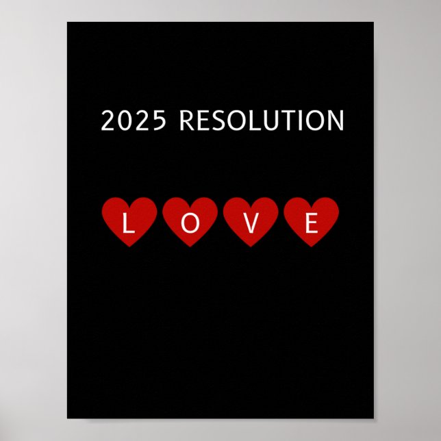 2025 RESOLUTION LOVE Red hearts Wall art          (Front)