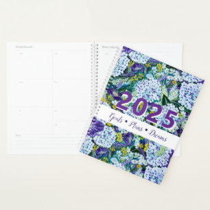 2025 Rhapsody-Purple and White Hydrangea Customise Planner